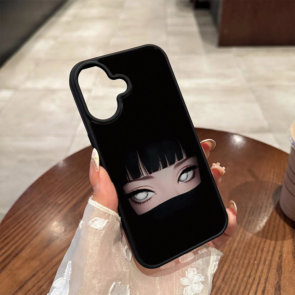 Фото Чехол для телефона Dark Girl Eyes для iPhone 17 16 15 14 13 12 11 Pro Max Plus Air, совместимый с MagSafe, противоударный, из твердого поликарбоната №4