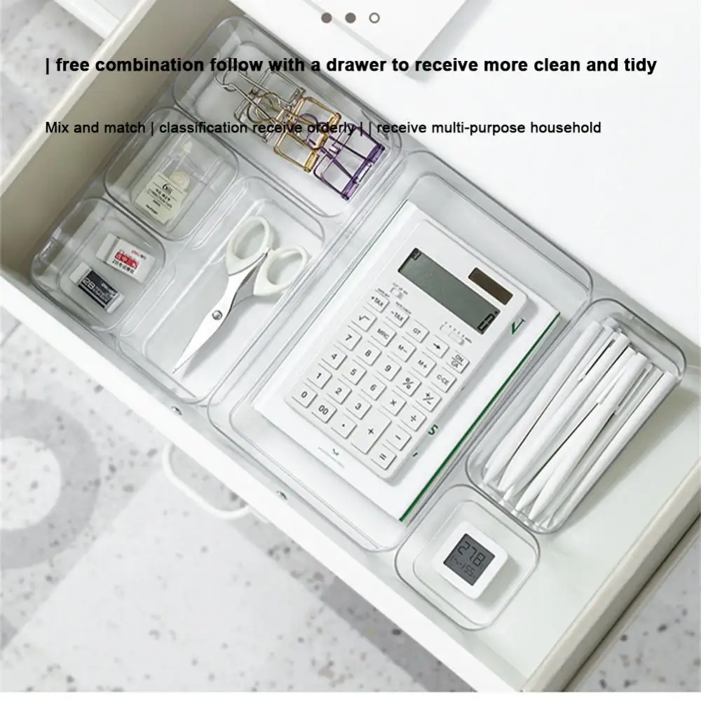 

High Quality Drawer Partition Storage Box Office Desk Office Desk Cabinet Plastic Storage Box Plastic Rectangular Storage Box