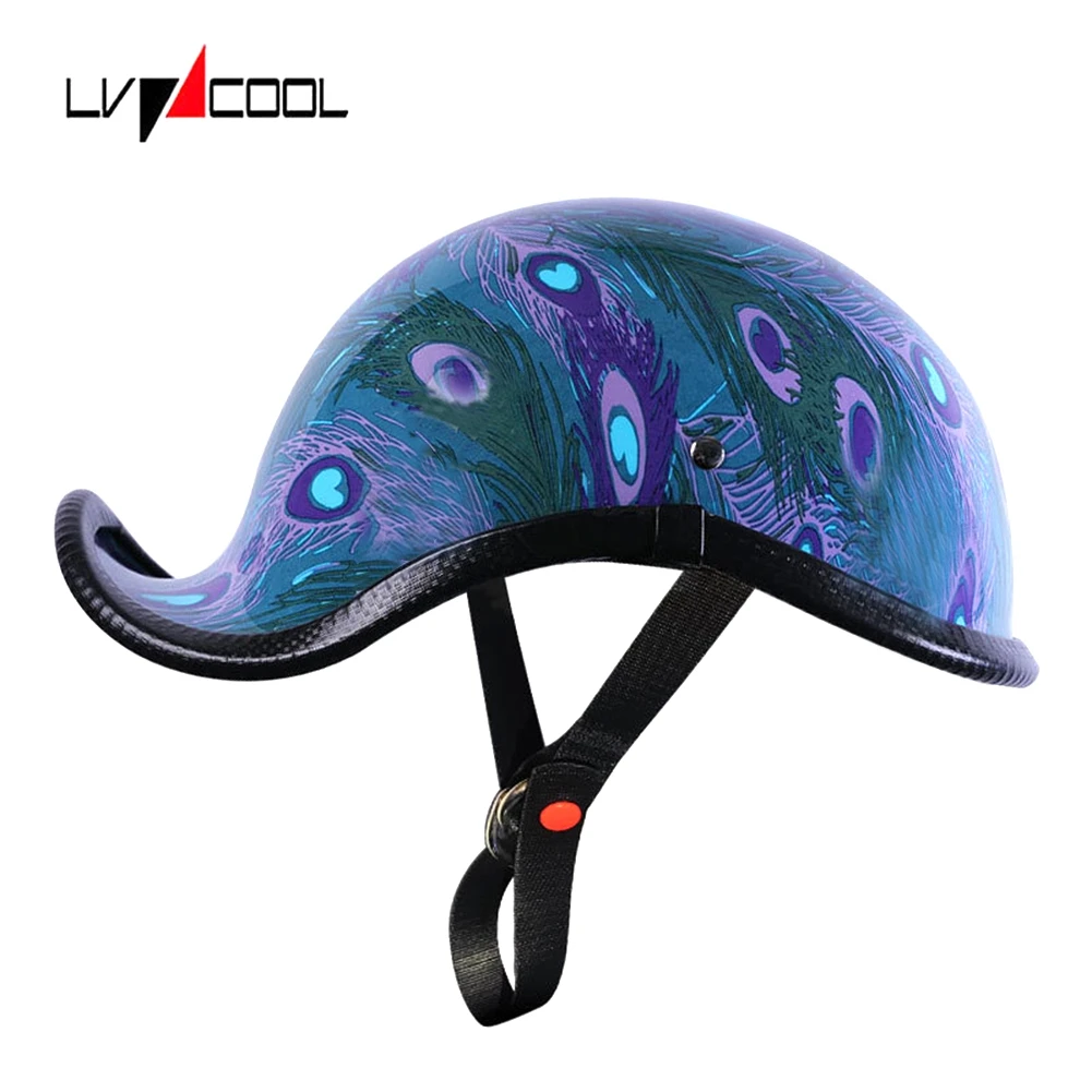 

LVCOOL Baseball Cap Helmet Motorcycle Retro Helmets Summer Open Face Scooter for Cruiser Chopper Women Men F Type-L