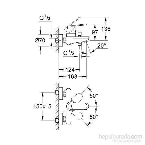 Однорычажный смеситель для ванной комнаты Grohe Eurocosmo 32831000 | Обустройство дома