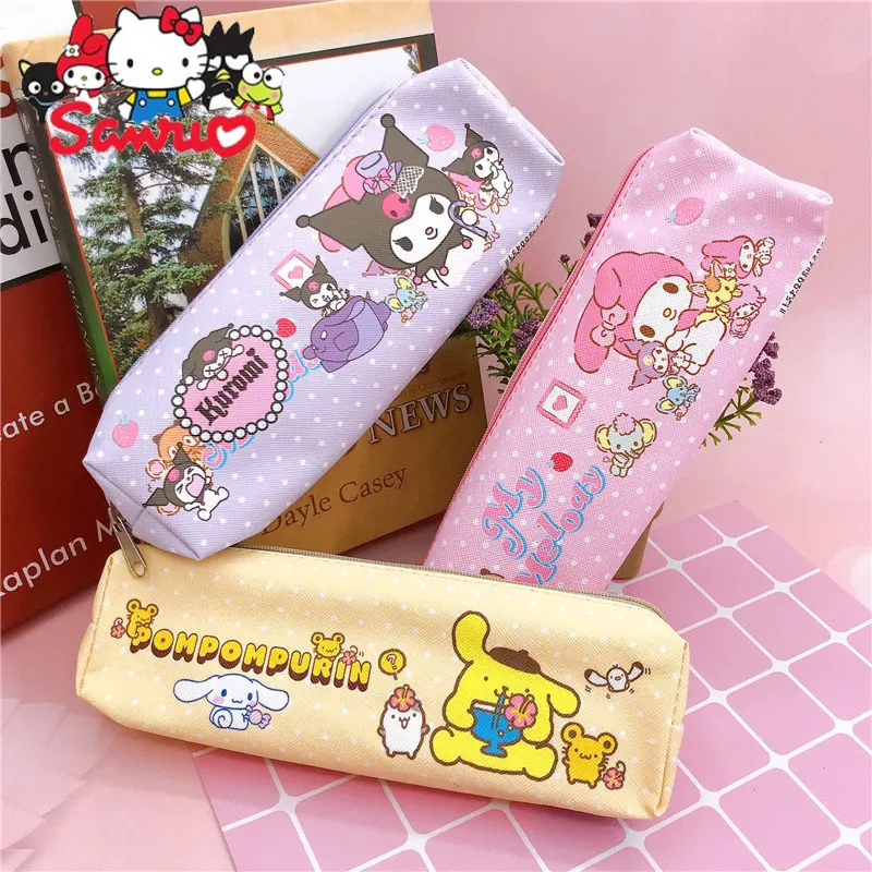 Купи 1Pc Sanrio Melody Kuromi Pochacco Cartoon Pen Bag PU Single-layer Student Stationery Pencil Pouch Storage Bag School for Kids за 141 рублей в магазине AliExpress