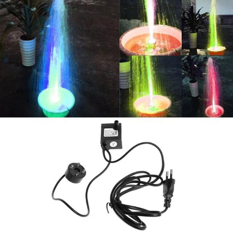 

AC 220V 3W Submersible Water Pump LED Aquarium Fountain Fish Pond Tank EU Plug
