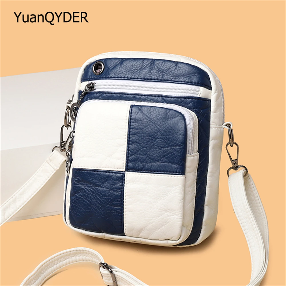 

Женская кожаная сумка на плечо, с отделениями