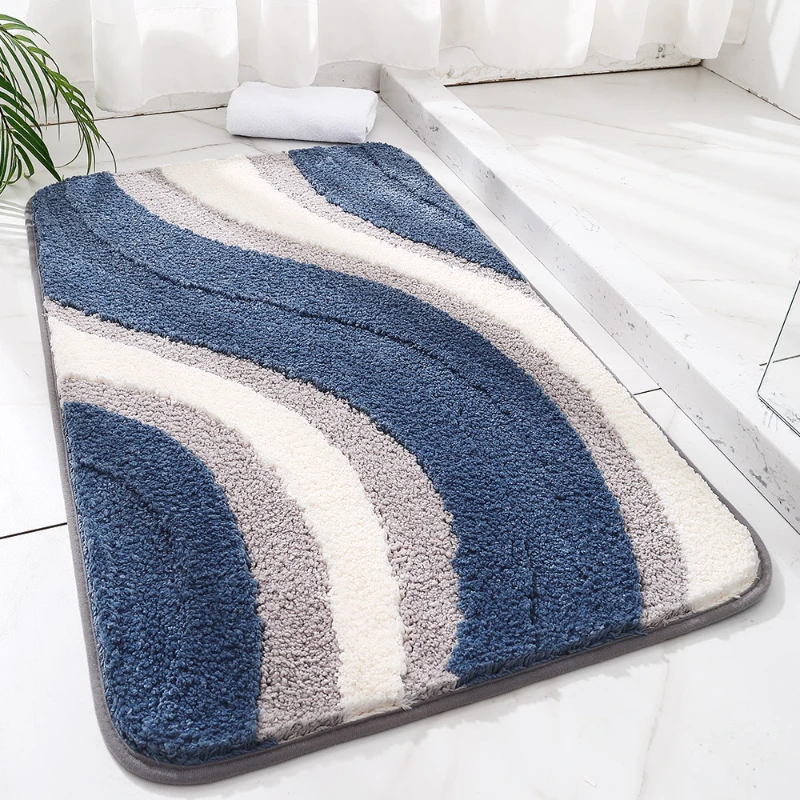 

Non Slip Mat Soft Superfine Fiber Bathroom Mats High Water Absorbent Shower Room Carpets Quality Toilet Floor Mat