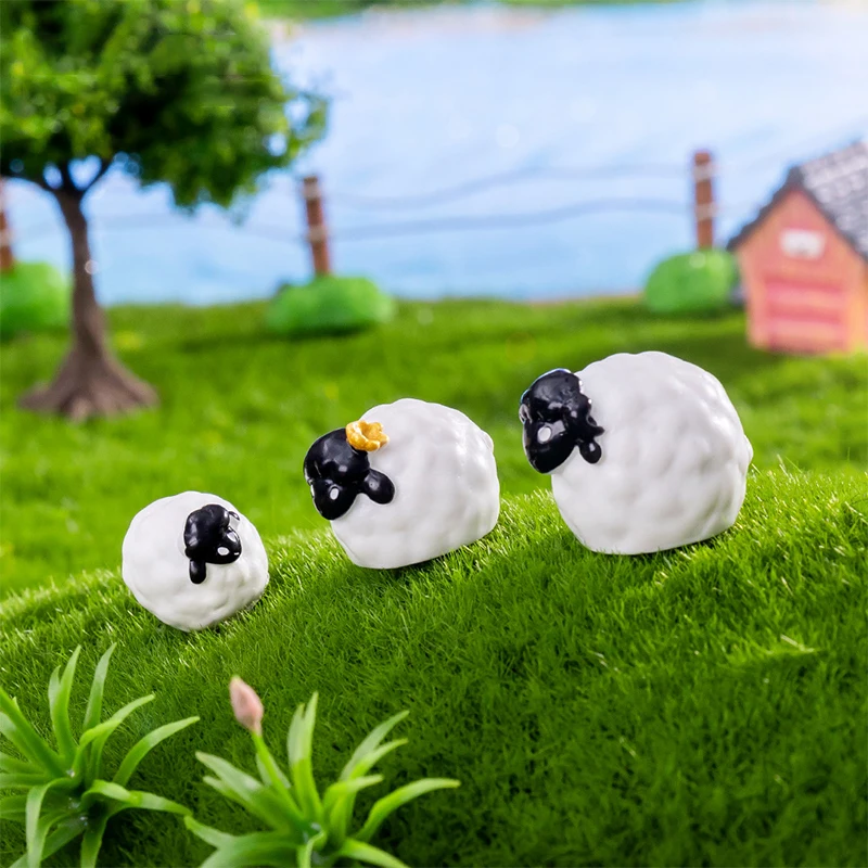 3 шт. креативная милая семья овец маленькая статуя Искусственная елка мини