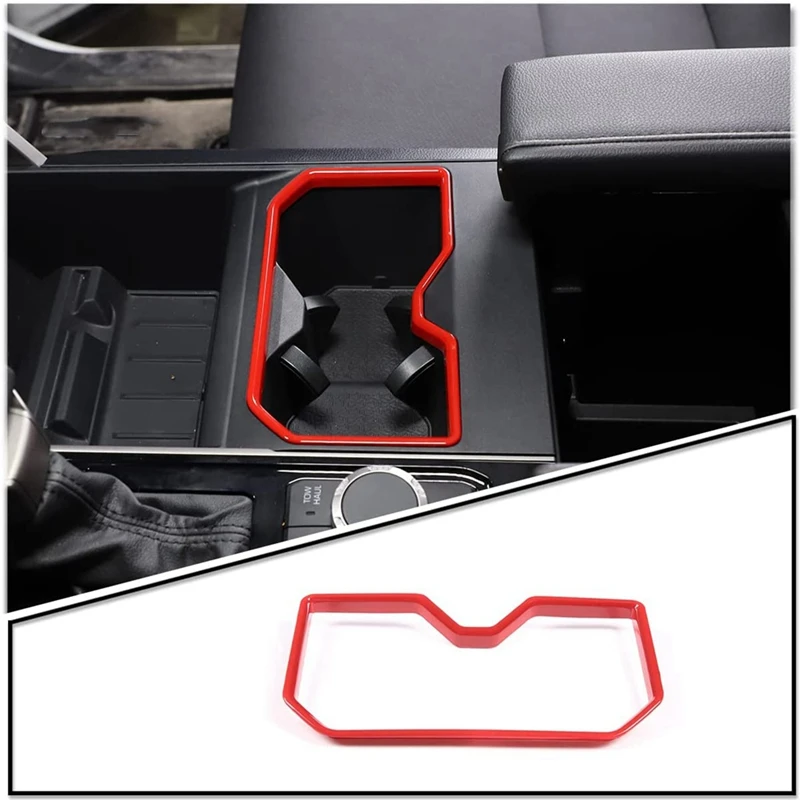 

Для Toyota 2022 2023 автомобильный передний ряд центральное управление держатель стакана для воды крышка рамка отделка Аксессуары, красный