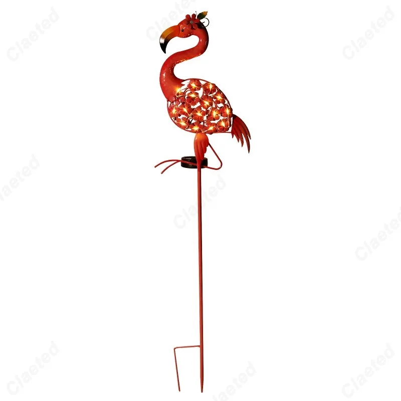 Новая солнечная батарея фламинго из кованого железа заземляющая лампа для