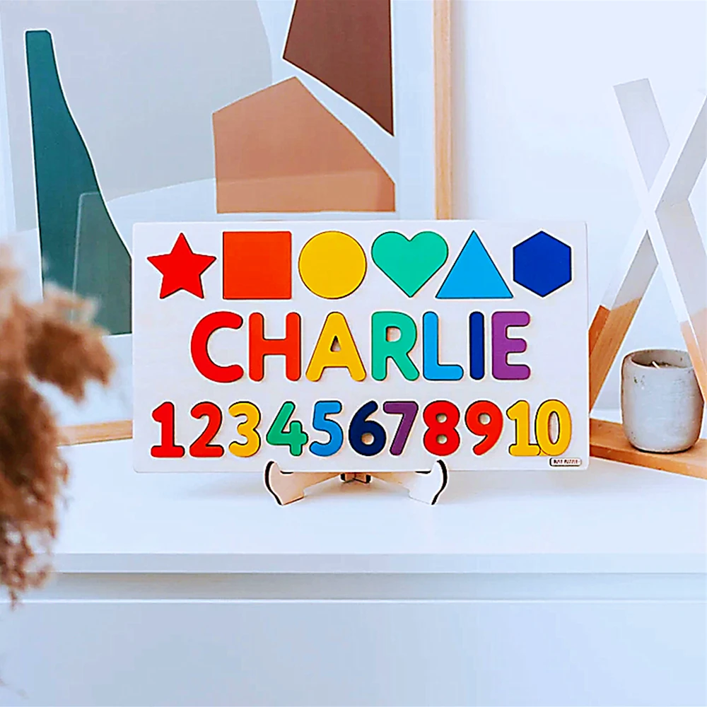 

Rainbow Name Puzzle, Baby Name Sign, Child's Puzzle, Christmas Present, Customized Gift for Godchild, advanced educational toys
