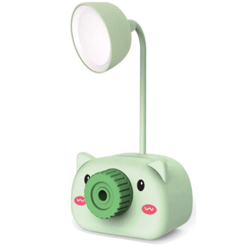 

Светодиодная настольная лампа с зарядкой по USB, милый мультяшный держатель для ручек и карандашей, гибкий ночник для заботы о глазах
