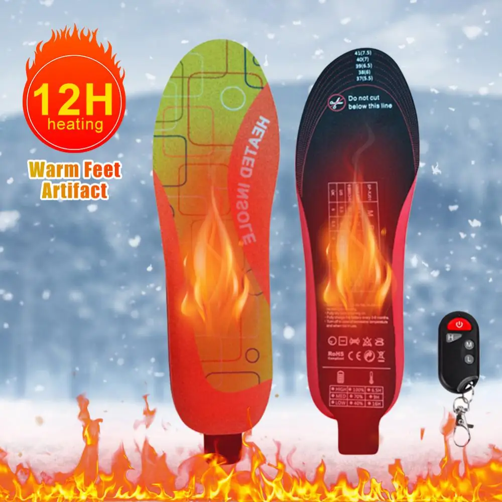 

Зимние стельки с подогревом USB Беспроводная регулировка температуры электрическая грелка для ног 12 часов теплый носок стельки с грелки