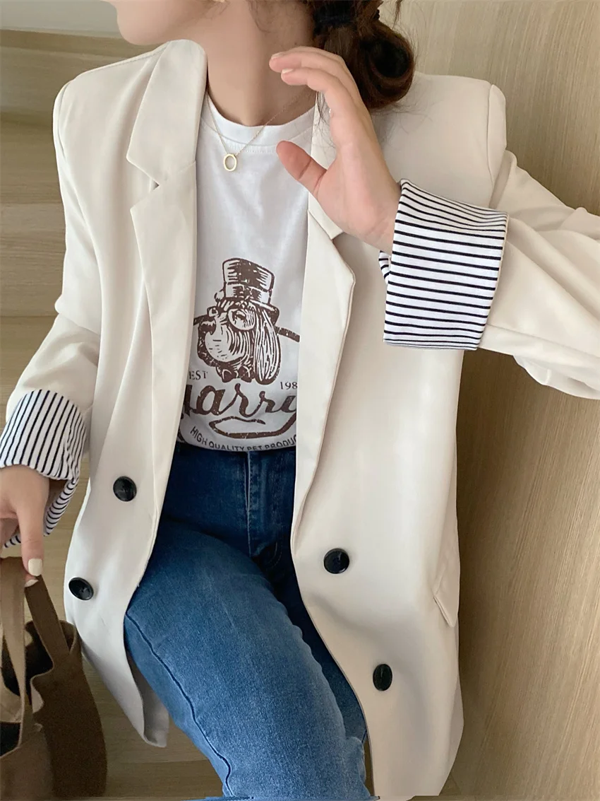 

HziriP 2022 Stylish Women Blazers Chic Gentle Lady Work Wear Spring Office Wear Fashion Casual New Minimalist Loose OL Coats