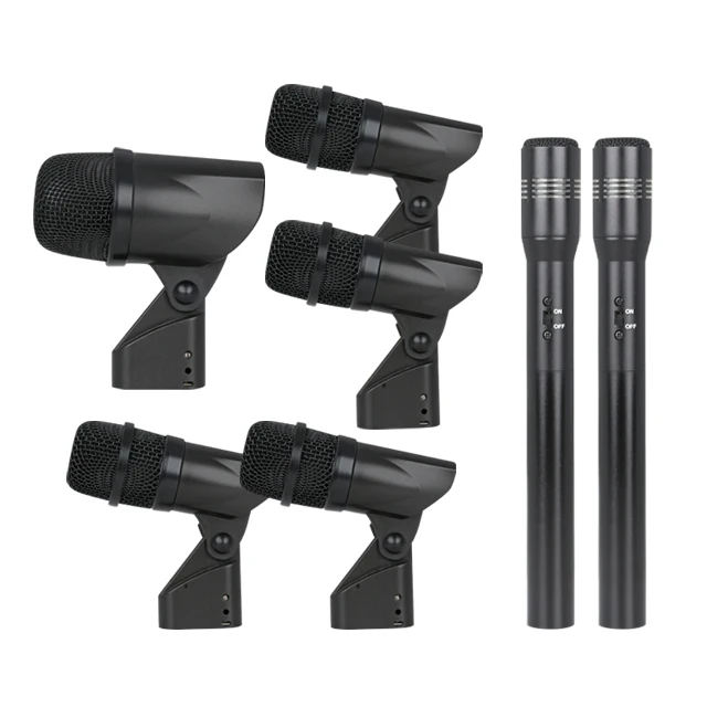 

Professional Music Instrument Microphone Kit 7 pieces High Quality Microphones for recording drum performance SC-7A