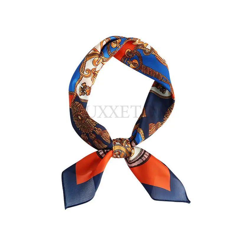 

Square Silk Scarf Women Fashion Print Small Feel Satin Neck Scarfs Office Lady Head Hair Scarves Tie Girl Kerchief Bandana