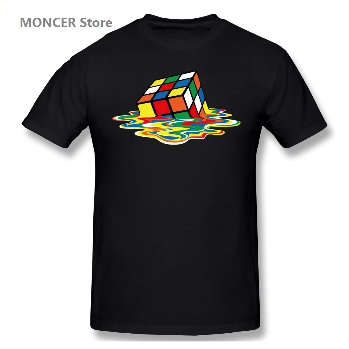 

Sheldon Cooper - Melting Rubik's Cube T Shirt Men/WoMen T-shirt Short Sleeve Graphics Tshirt Brands Tee Tops