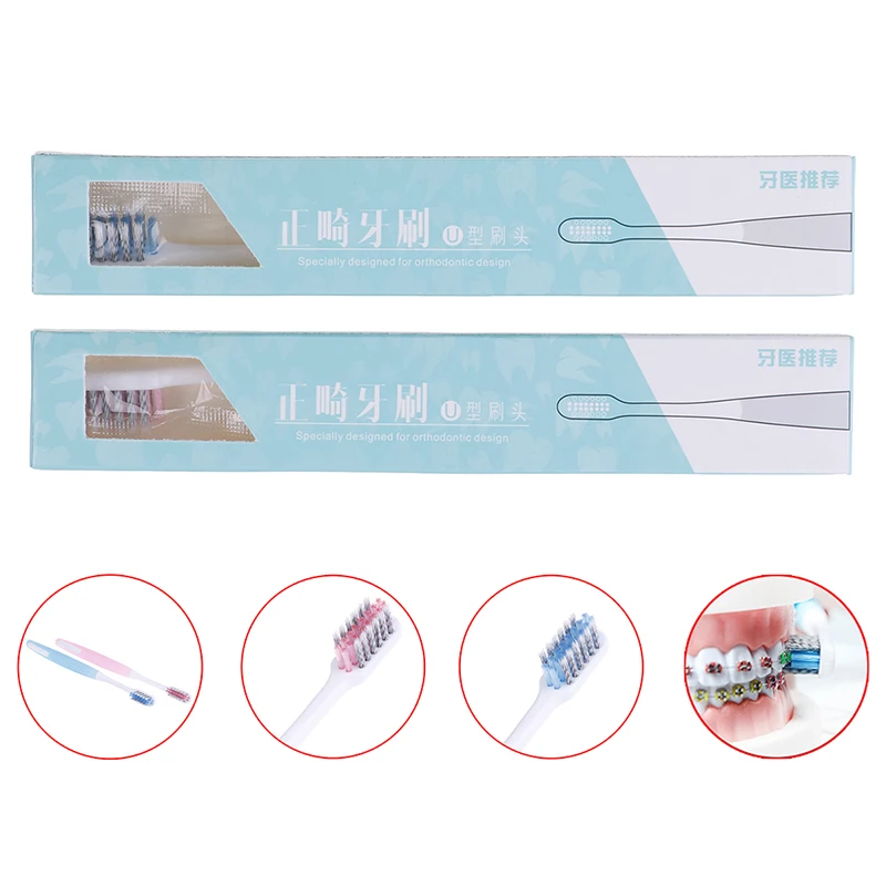 

1X V-shaped V-Trim Small Head Orthodontic Tooth Brush Teethbrush For Braces
