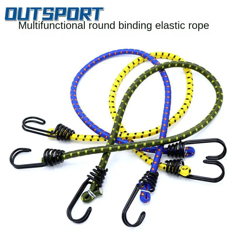 

Convenient To Use Clothesline Multi-purpose Binding Rope Elastic With Double Iron Hook Camping Luggage Packaging Durable