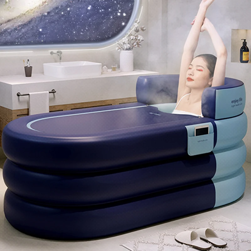 

Mobile Cover Bathtub Collapsible Portable Inflatable Plastic Bathtub Adults Large Freestan Ofuro Inflavel Household Bathtub
