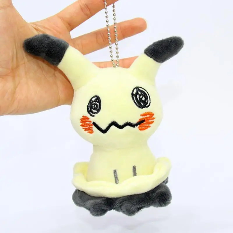 

10Cm Pokemon Anime Mimikyu Pikachu Raichu Gengar Keychain Backpack Car Key Decor Soft Stuffed Plush Cartoon Doll Kid Gifts Toys