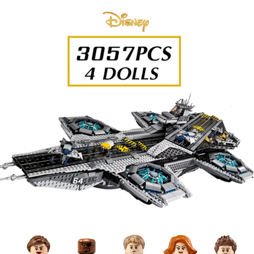 

Disney Helicarrier Marvels Avengers SHIELD Ironman Nick Fury Blackwidow Captain Hawkeye 76042 Building Block Bricks Gift Kid Toy