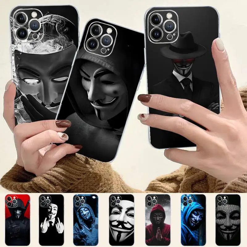 

Anonymous Phone Case For iPhone 8 7 6 6S Plus X SE 2020 XR XS 14 11 12 13 Mini Pro Max Mobile Case
