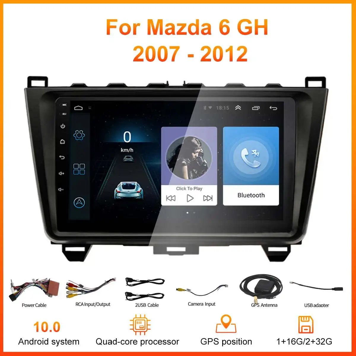 

Автомобильная магнитола для Mazda 6 GH, мультимедийный плеер 9 дюймов на Android, с GPS, GPS, 32 ГБ