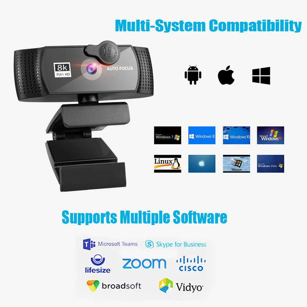 8K HD 4k / 1k Webcam with Microphone for Desktop Laptop Computer Meeting / Live Streaming / OBS Streaming Web Camera USB images - 6