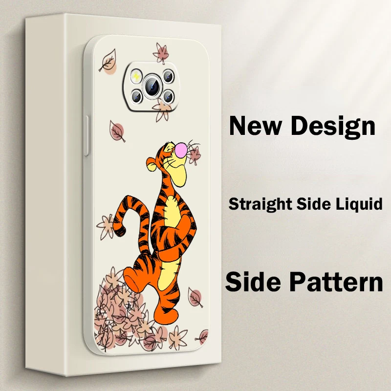 

Disney Winnie the Pooh Cute Liquid Rope Phone Case For Xiaomi Poco X5 X4 X3 Pro NFC F4 F3 GT M5s M4 M3 C55 C50 5G Cover