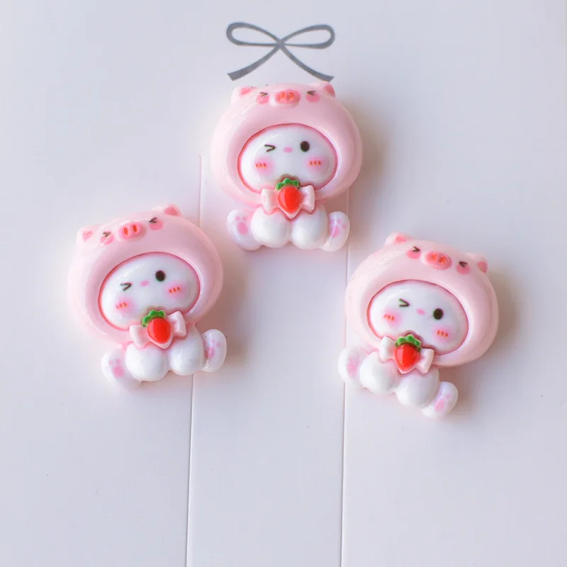 10 шт. новые кавайные розовые Мультяшные животные серия свиньи кролика статуя с