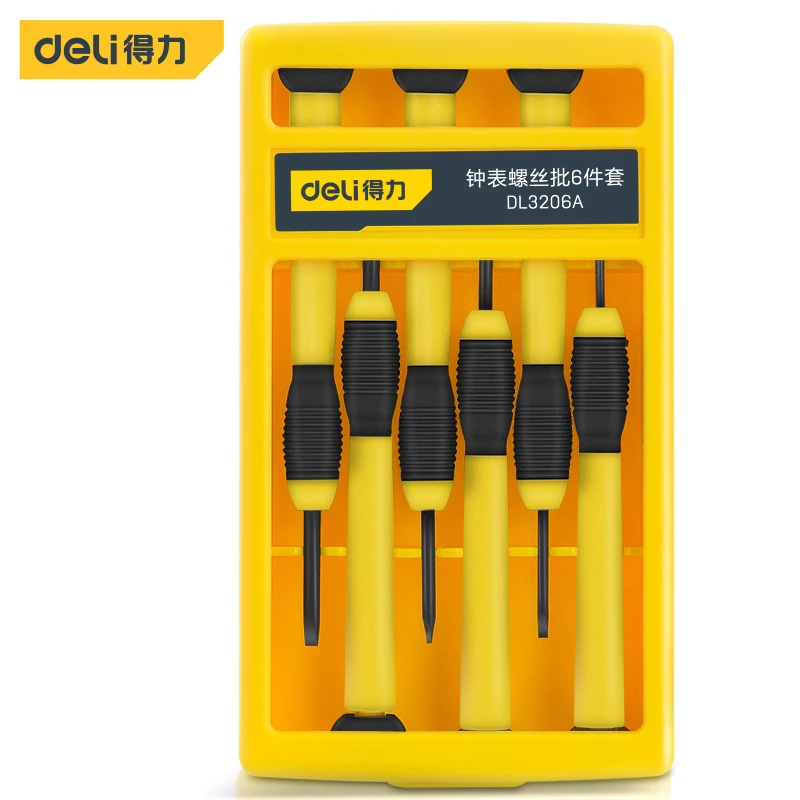 DELI 6Pcs Precision Screwdriver Set Magnetic Slotted  Phillips Watch Screwdriver Set Eyeglasses Phone Electronics Repair Tools