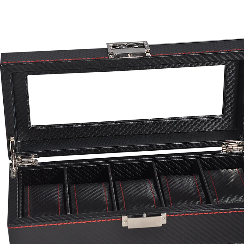 5/10 Mesh PU Leather/Carbon Fiber Luxury Watch Box Jewelry Storage Box Watch Organizer Ring Bracelet Gift Display /Watch Holder