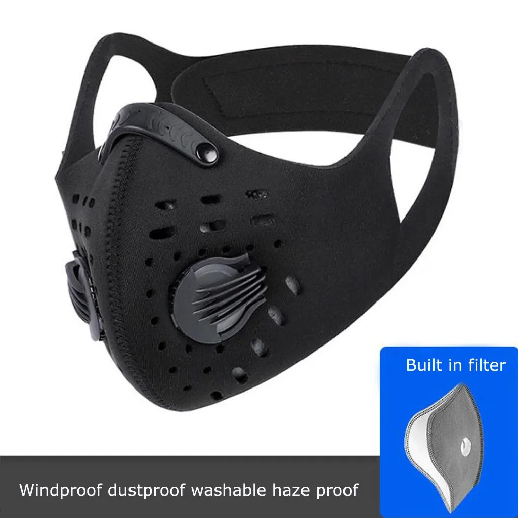 

#3 Bike Face Mask with Filter Activated Carbon Mesh Cycling Half Facemask for Outdoor Sports Unisex Dust Masks Halloween Cosplay