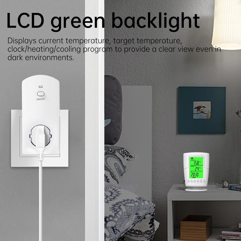 Контроллер температуры ЖК-дисплей беспроводная розетка для контроля умный дом