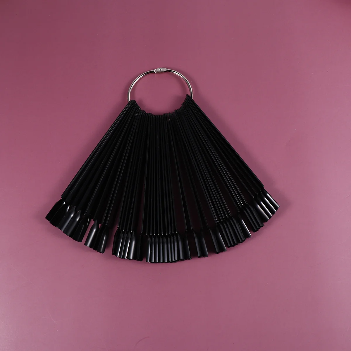 

150pcs False Nail Sticks Board Fan- shaped Nail Tips Display Practice Display Nail Supplies ( Black )
