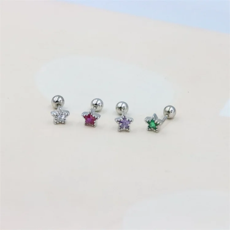 

Женские серьги-гвоздики из серебра 100% пробы, с цирконом