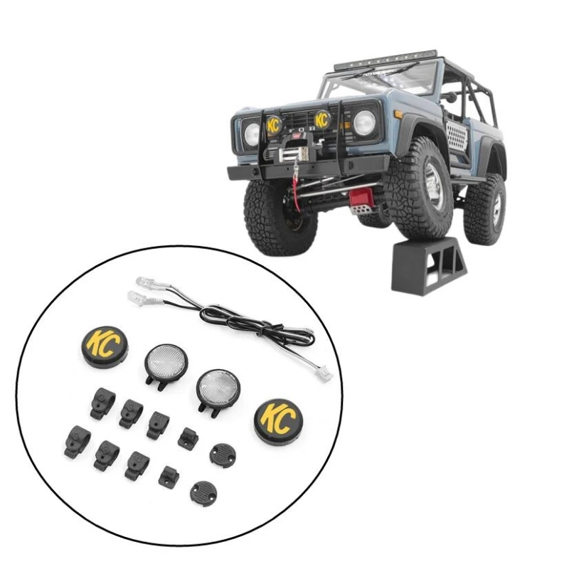 

Передний бампер KC прожектор и комплект для 1 10 Rock Crawler Truck Axial SCX10 iii Bronco Rc Car обновленная модификация