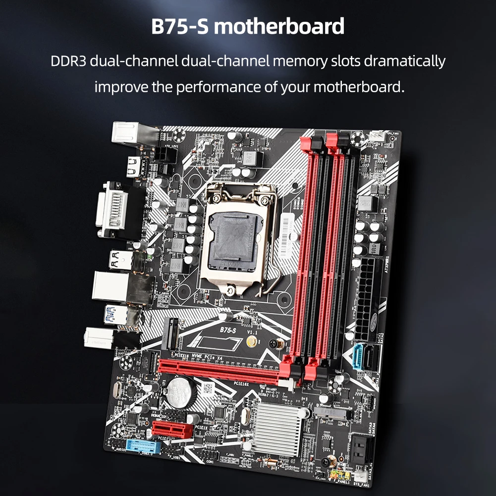 

B75-S материнская плата для компьютера ATX4 ПК DDR3 ПАМЯТЬ 32 Гб материнская плата для настольных компьютеров PCI-E 16X/1X NVME M.2 + HDMI-Совместимость + интерфейс VGA + DVI