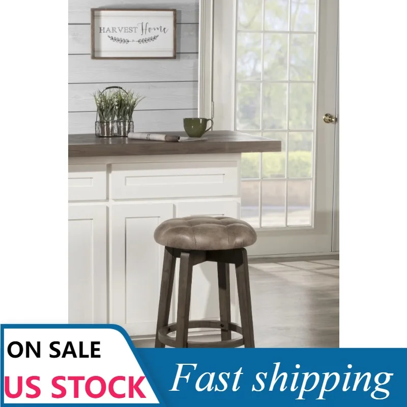 

Деревянная мебель Odette Hillsdale с открытой спиной, вращающийся стул, деревенский серый