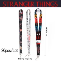 tv show stranger things keychain neck strap lanyards badge holder mobile phone straps colorful characters ribbon