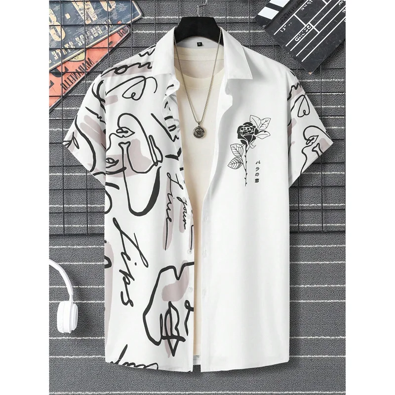 Рубашка Aloha с узором в виде ракеты НЛО для мужчин и женщин художественная