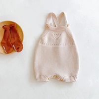autumn mens and womens baby infant love hollow overalls knitted jumpsuit bag fart triangle romper