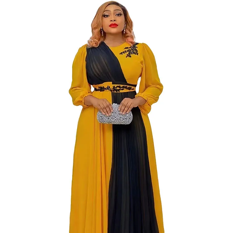 New Muslim Women's Fashion Party Dresses Abaya Stylish Chiffon Fabrics Long Dress Size XL XXL XXXL  muslim dresses