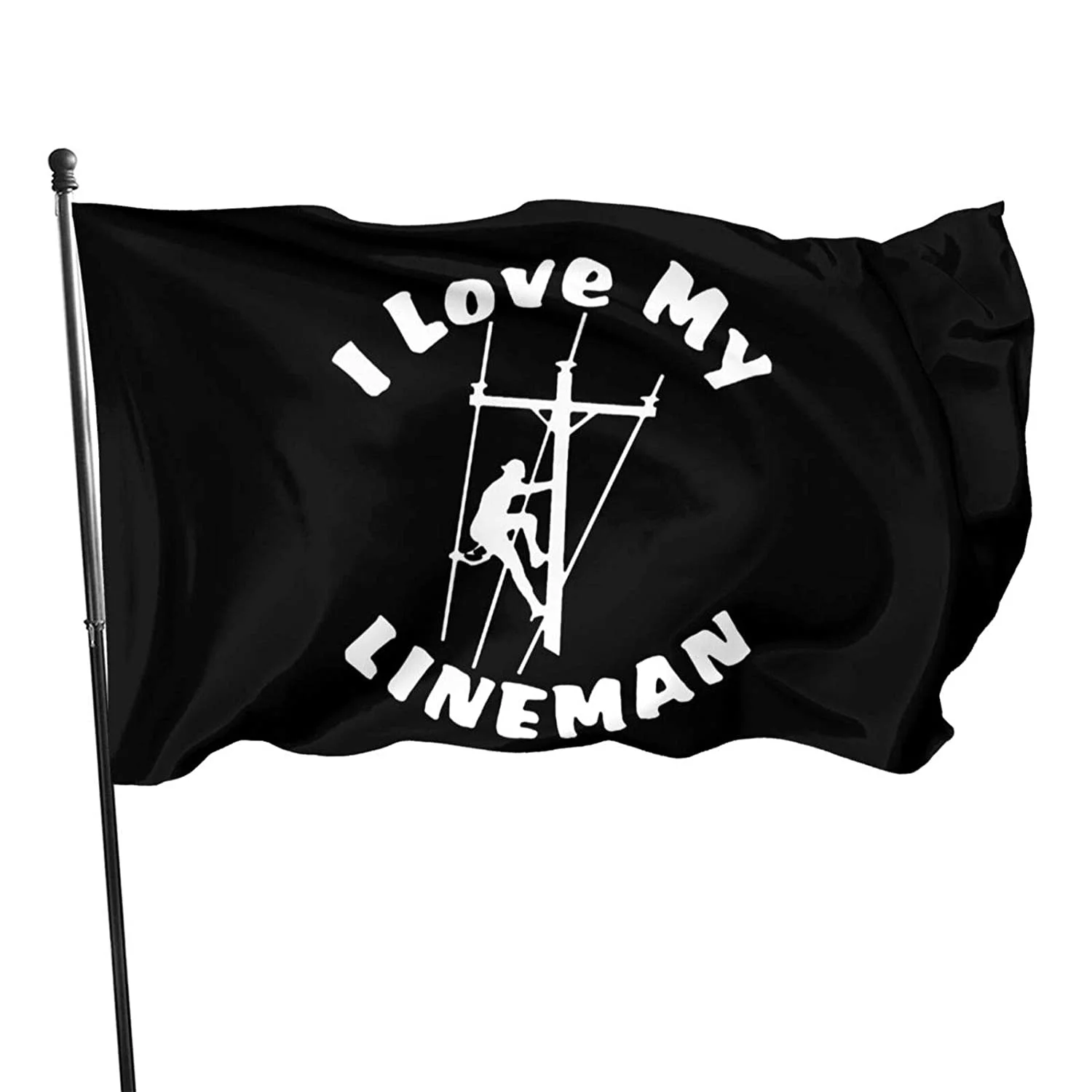 

I Love My Lineman 3x5 Foot Flag Outdoor Flags 100% Single-Layer Translucent Polyester 3x5 Ft