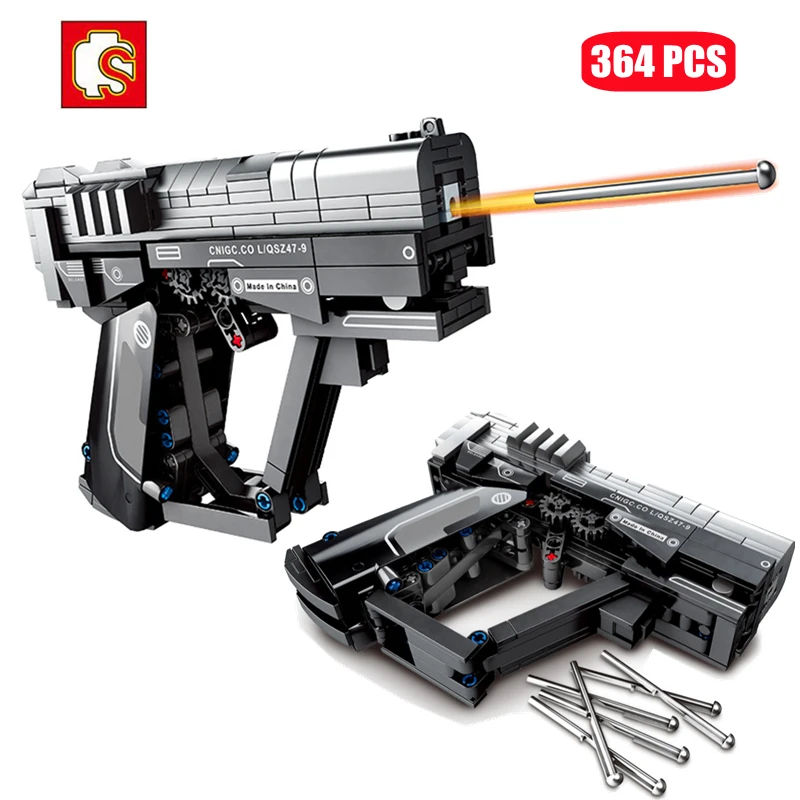 

SEMBO Wandering Earth Signal Gun Model Building Blocks City Military Police Technical Pistol Weapon Bricks Toys For Boys Gifts