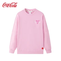 cocacola love sweater spring and autumn new pure cotton round neck pullover top with bottom and long sleeves for men and women