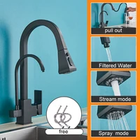 3 in 1 kitchen faucet 304 stainless steel mixer pull out kitchen faucet