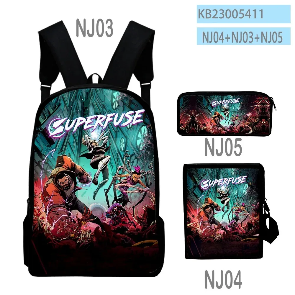 Школьные сумки Harajuku Superfuse ARPG Jogo с 3D-принтом mochila для ноутбука bolsa de ombro inclinado estojo lápis