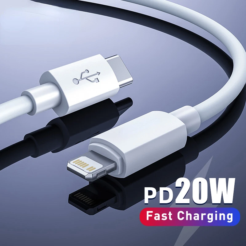 

Free Shipping 20W PD Fast Charge USB C to Lighting Cable for iPhone 8 Xr Charger Data USB Type C Cable USB C Cable for iPhone 12