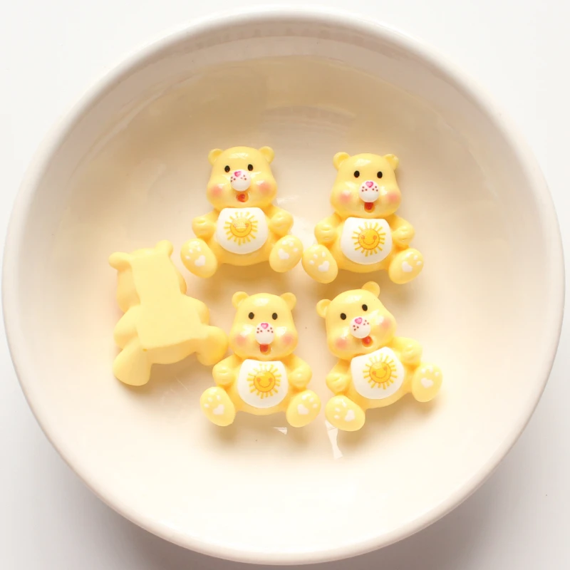 10 шт. 25*27 мм мультяшный медведь резиновые животные с плоской спинкой Скрапбукинг