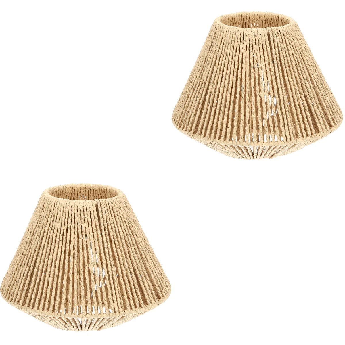

Set 2 Rattan Lampshade Cover Shades Retro Lampshades Pendant Light Rustic Fixtures Rural