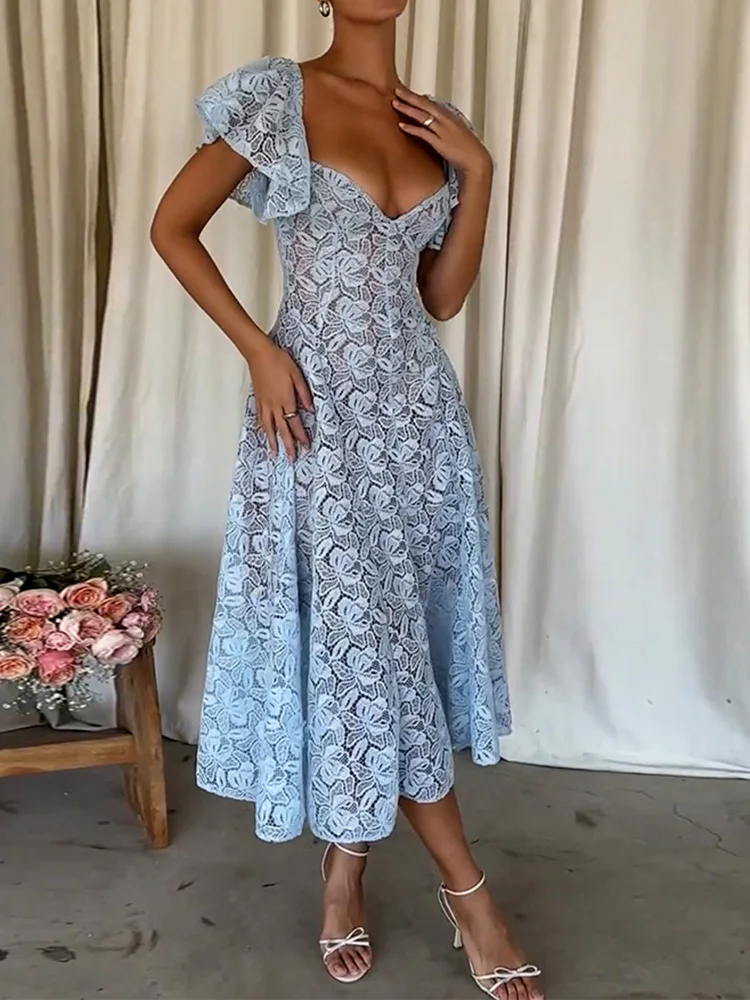 Ажурное сексуальное платье в стиле пэчворк женское летнее простое макси с